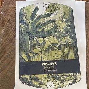 Puscifer "Normal Isn't" Concert Poster - Green & Black Art Prints